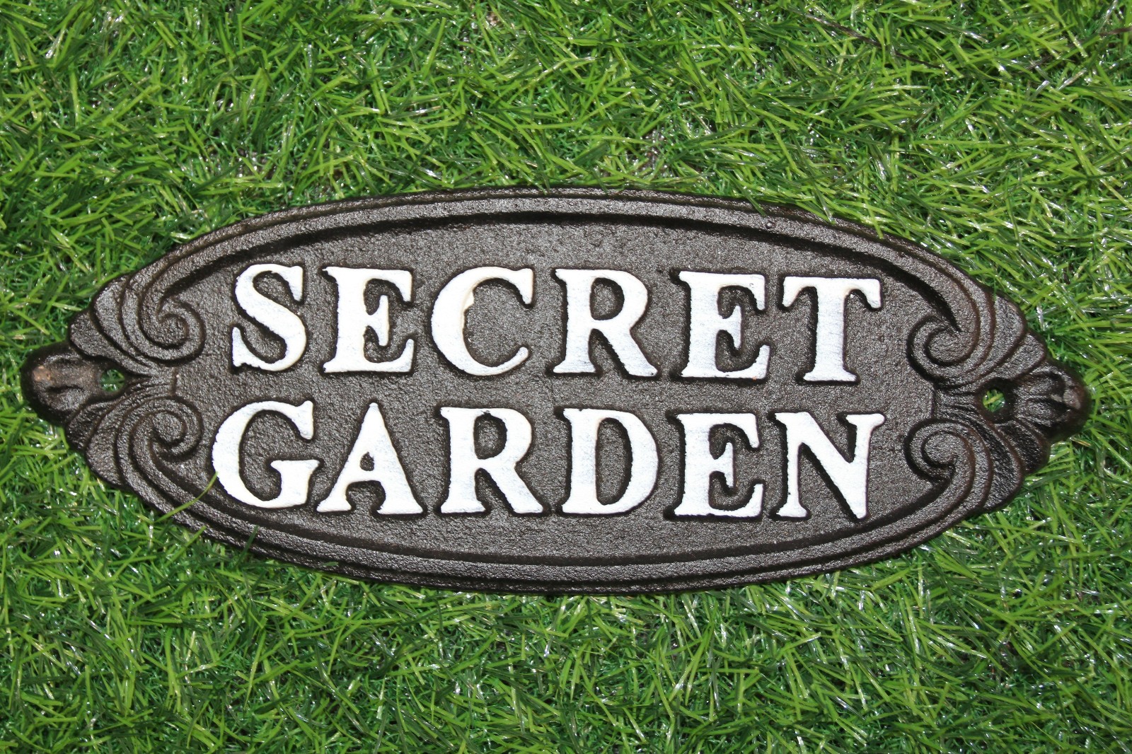 1-SECRET GARDEN PLAQUE,Upscale Garden Decor,Raised Letters,Solid Metal,Gifts