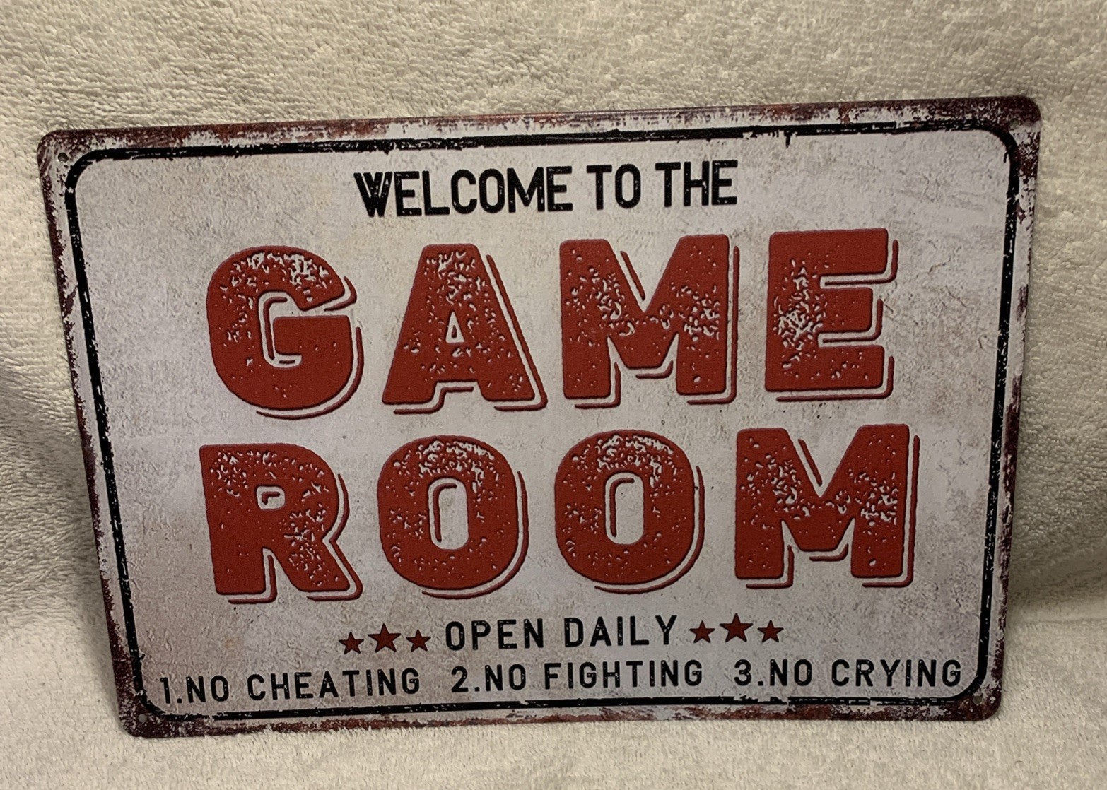 Decor 12” X 8” Game Room Vintage Tin Signs for Home Wall, Cafes, Bar, Man Cave