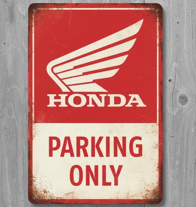 Honda Parking Only 8 x 12 Vintage Novelty Metal Sign Made In USA New!
