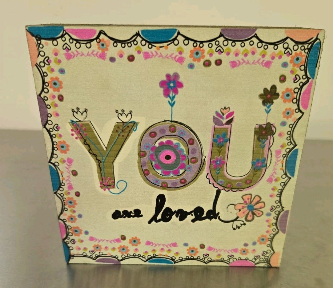 Natural ☆ Life 5″ X 5″ Deco Block “You Are Loved”. #7