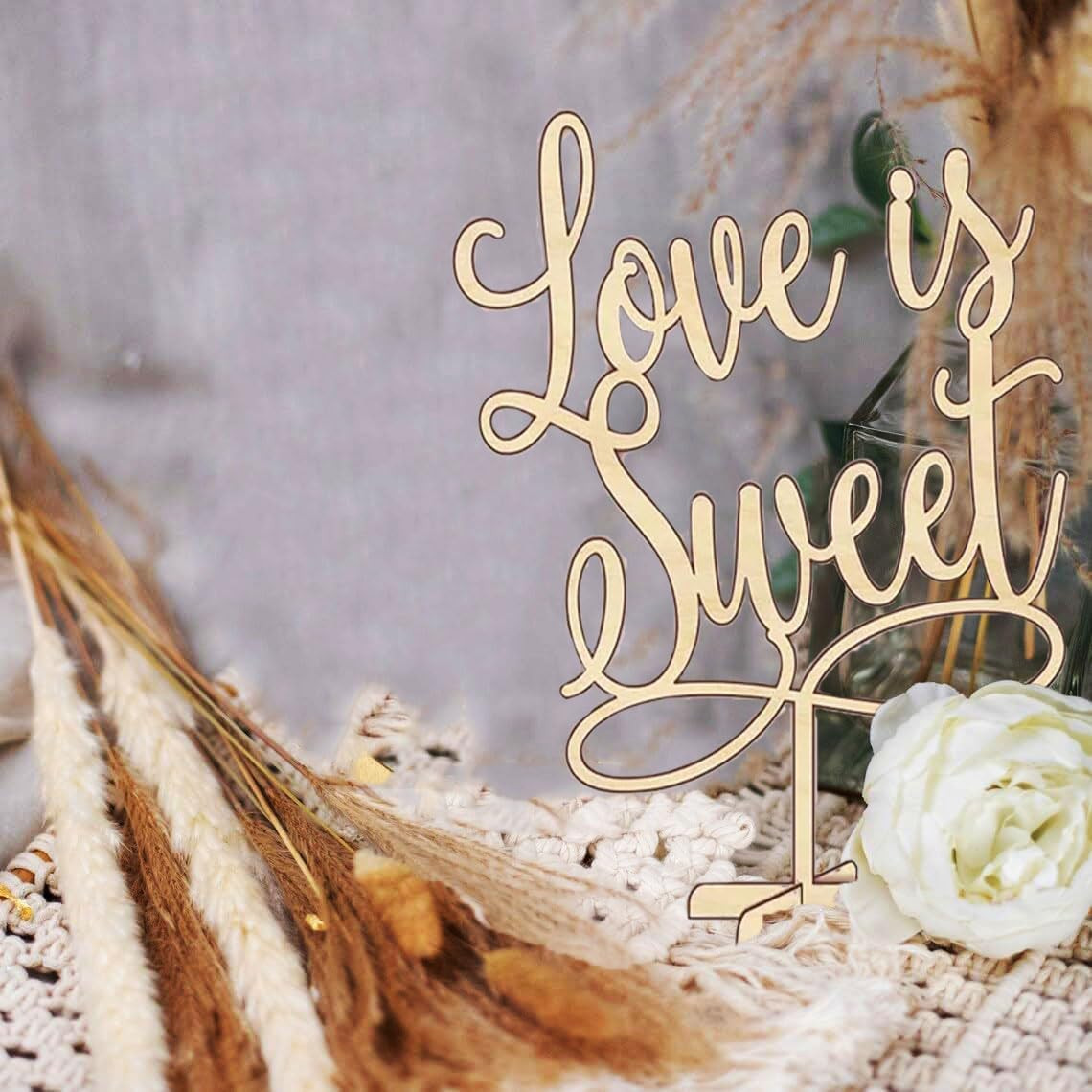 Love Is Sweet Wedding Table Sign, Wooden Reception Decor,Rustic Event Party Tabl