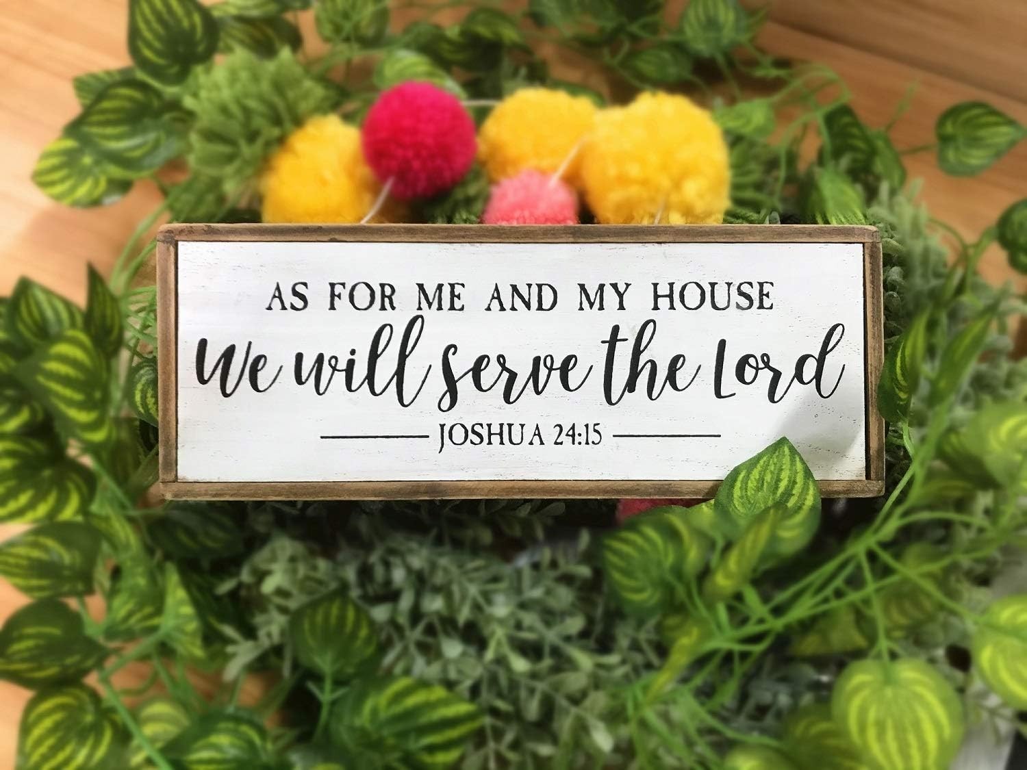 Rustic Christian Wall Decor – ‘As for Me and My House’ Wooden Sign, 9.5″x3.6″