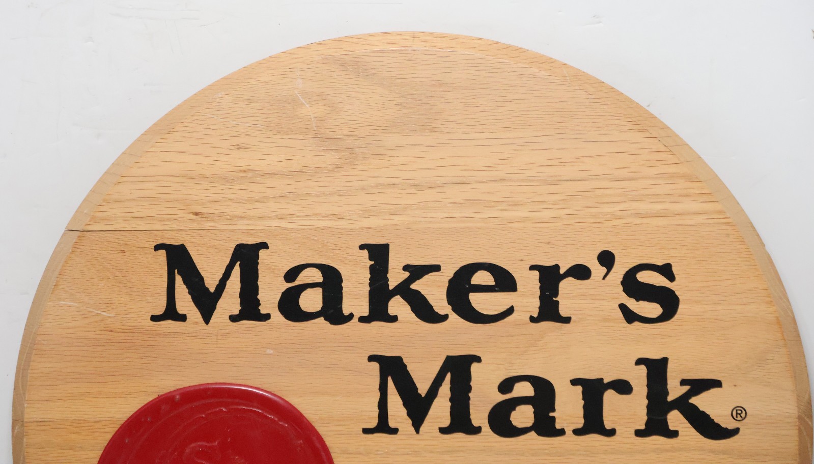 Makers Mark Authentic Bar Decor Bourbon Whiskey Barrel Lid Wood Wall Art