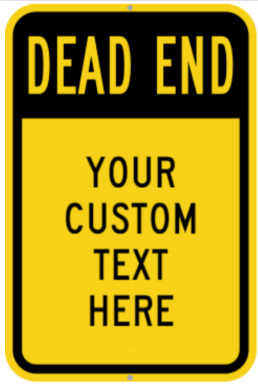 DEAD END Custom Text Sign 8″ x 12″ Aluminum Metal Personalized Signage NEW