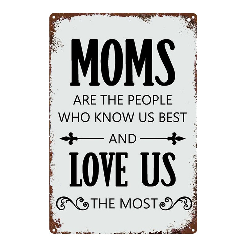 Vintage Iron Art Sign “Moms Know Us Best” 8X12 Inches