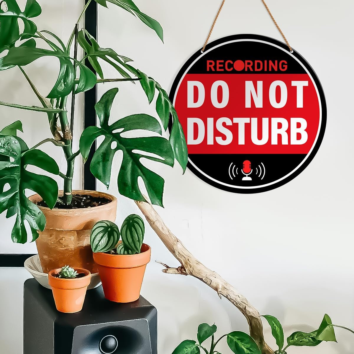 Recording Studio Door Sign, Recording in Progress Do Not Disturb Hanging Sign fo