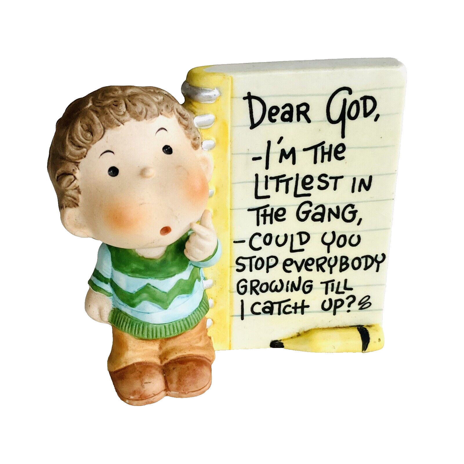 Youngest Child 3″ Little Boy Growing Up 80s Christian Prayer Baby Kids MCM God