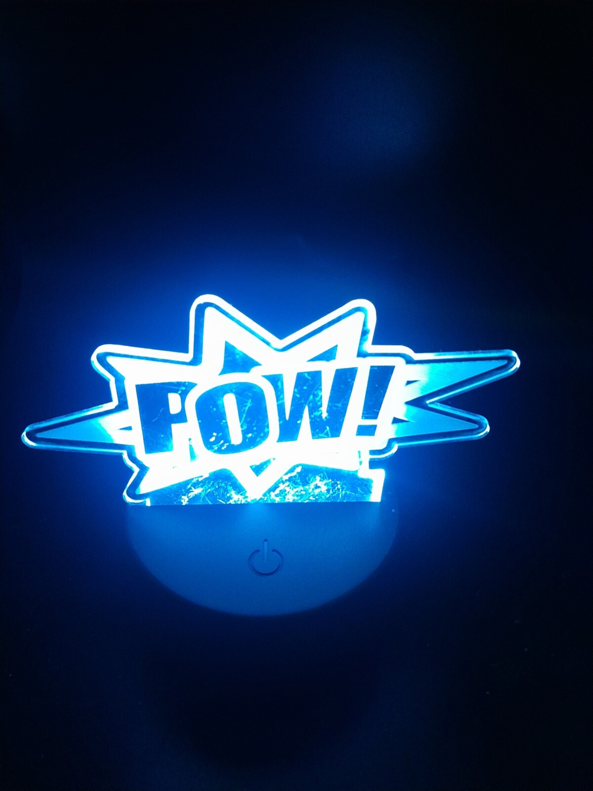 Edge Lit Tabletop Sign, Multi-Colored LED, Cool Pow Comic Action, Night Light