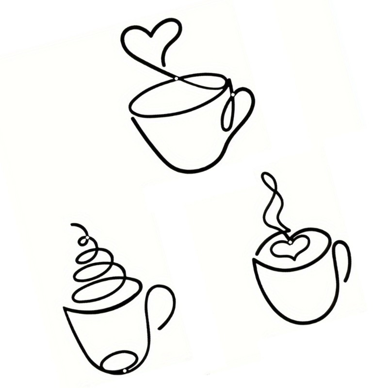 Metal Coffee Cup Sign Wall Art Decors Gift For Coffee Lover Home Kitchen Cafe