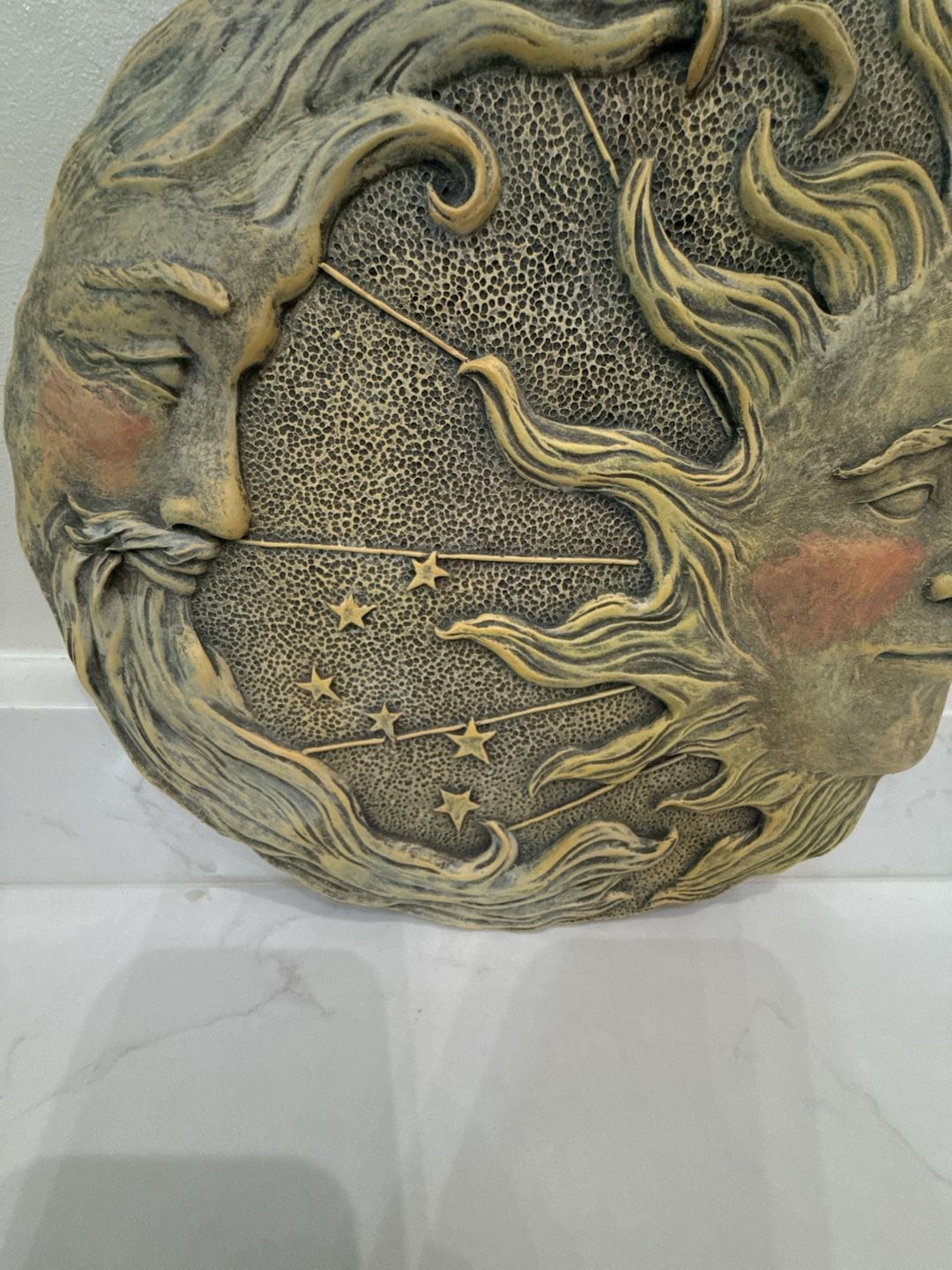 Celestial Sun and Moon Polyresin Wall Plaque Home Decor