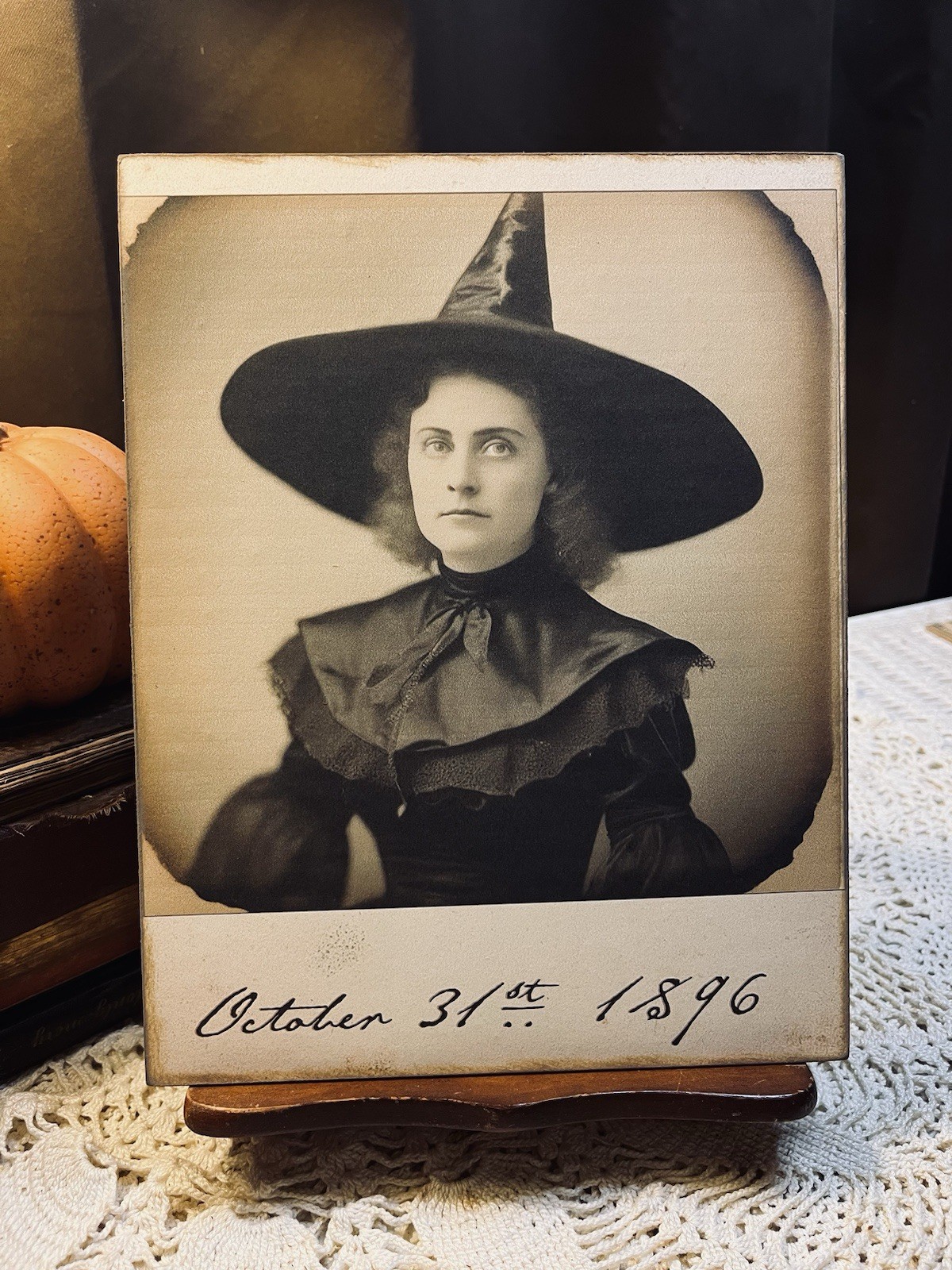 Halloween, October 31st 1896, Vintage Style Portrait, Handcrafted Plaque #3