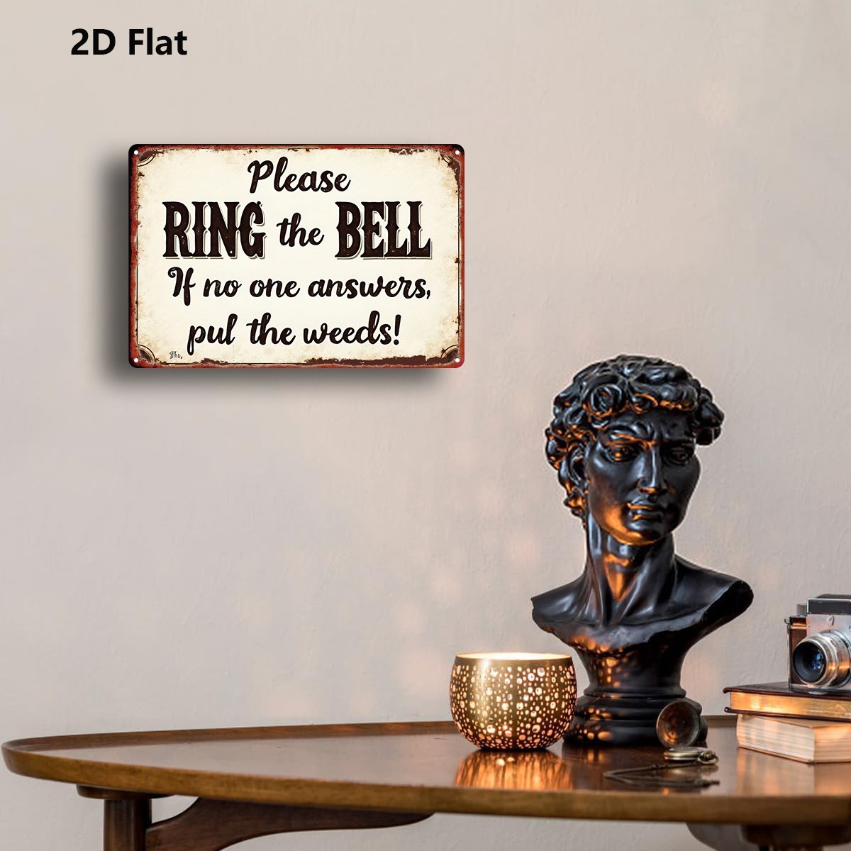Metal Sign Please Ring Bell 20.32*30.48 cm Distressed