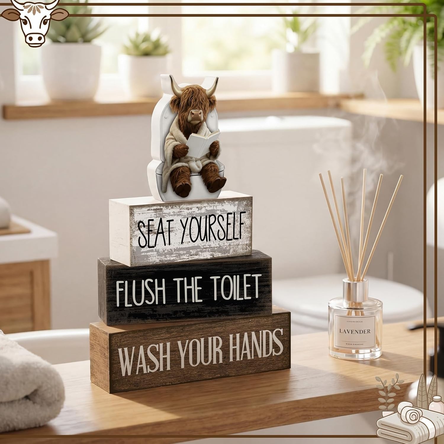 Funny Rustic Wooden Tiered Tray Signs