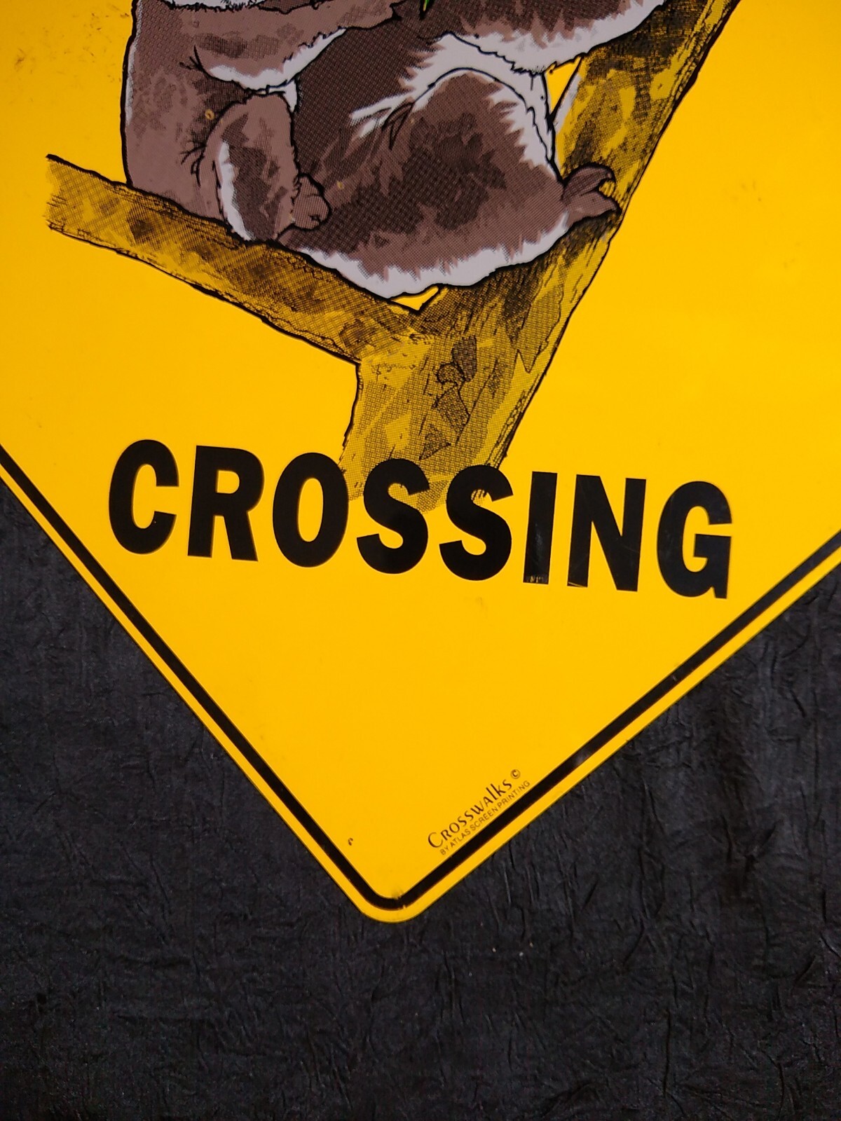 KOALA CROSSING SIGN 12″X12″ Australia bear animal vtg retro road street garden