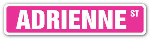 ADRIENNE Street Sign Childrens Name Room Metal Sign Decal
