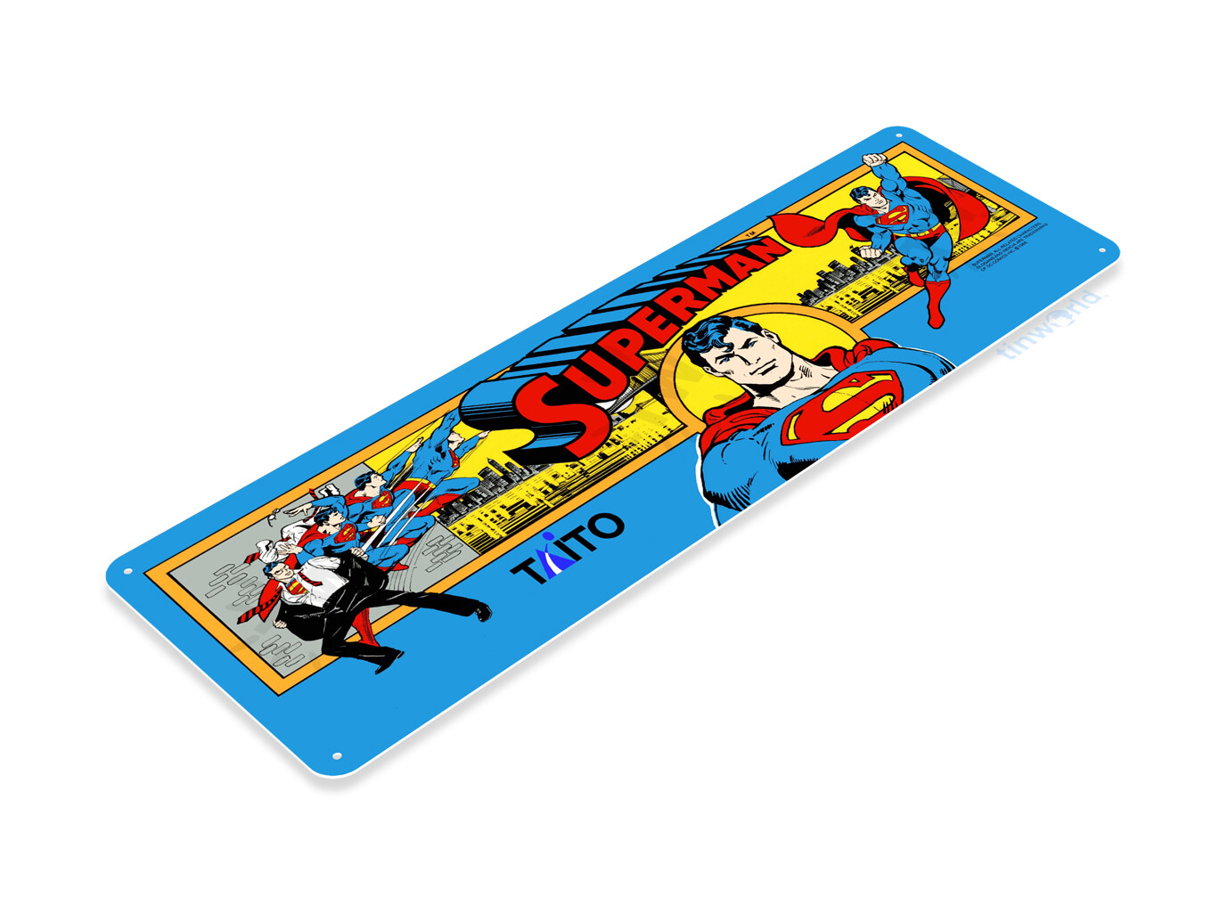 Superman Arcade Sign, Classic Arcade Game Marquee, Game Room Tin Sign C506