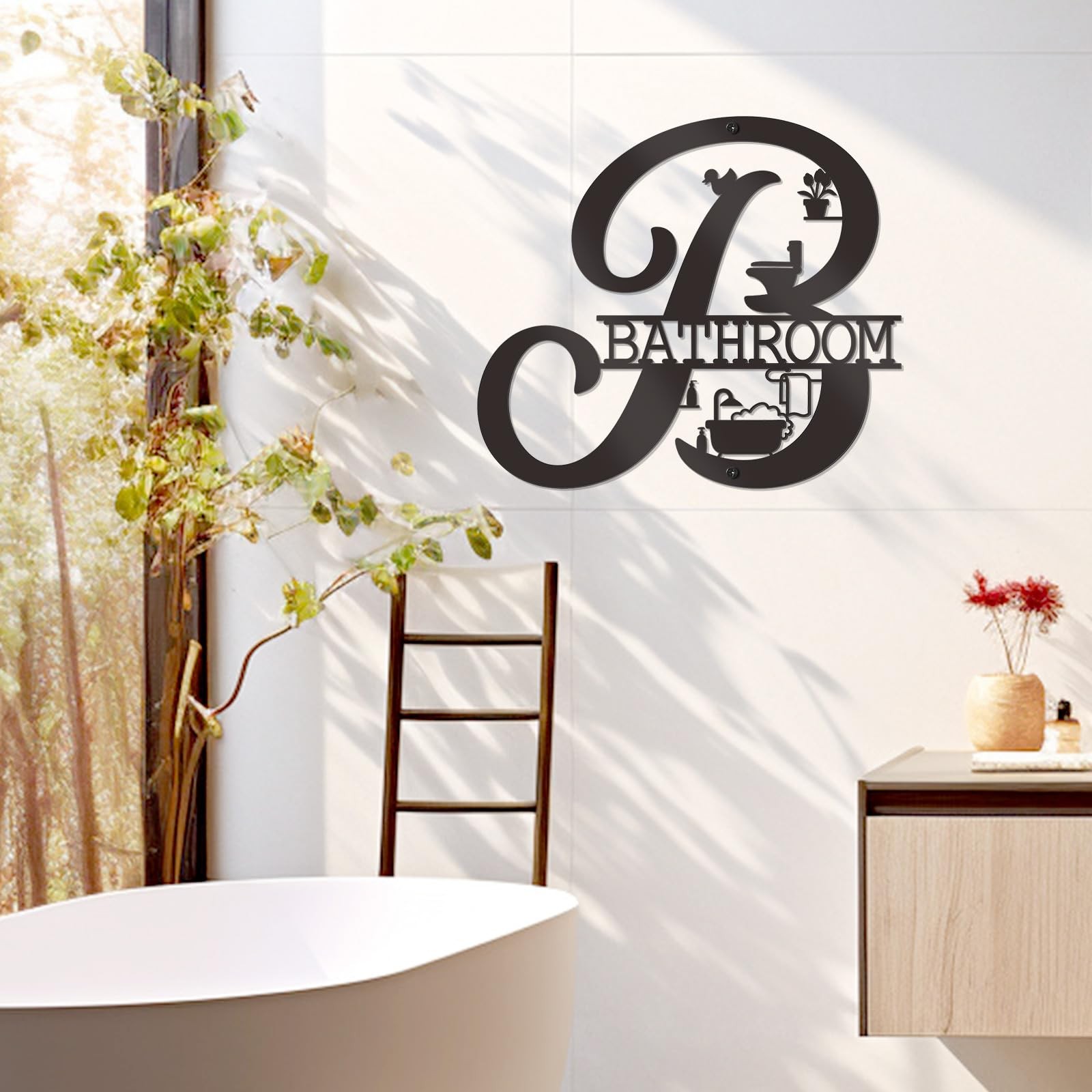 Bathroom Wall Decor Modern Bathroom decor Metal Bath Art Farmhouse Wall Sign …