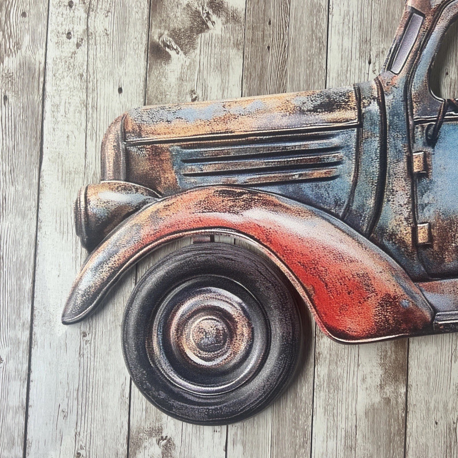 Rustic Truck Metal Sign Patina Stain Wall 24×11 Grage Mancave Barn 1930-40 Chevy