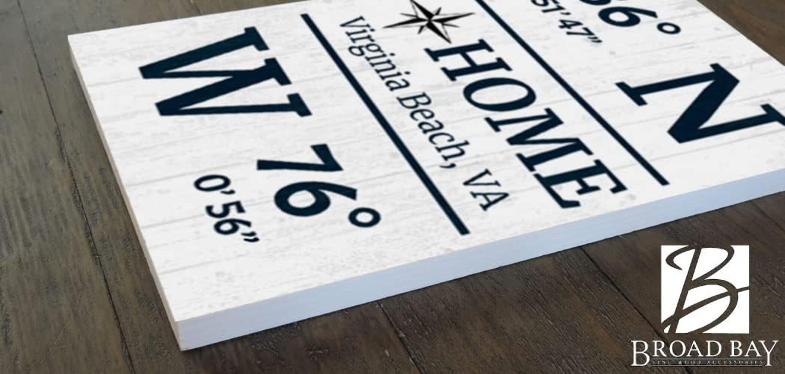 GPS Coordinate Sign Personalized Solid Wood Latitude Longitude Wall Art – 16.5″