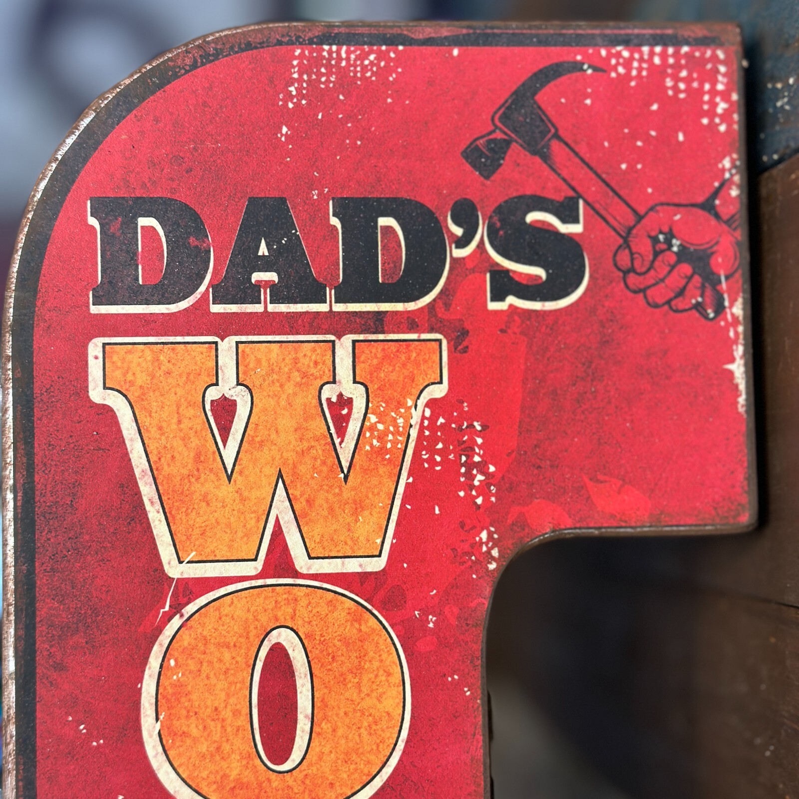 Dad’s Workshop Double Sided 25″ Marquee LED Sign Retro Vintage Design Battery Op