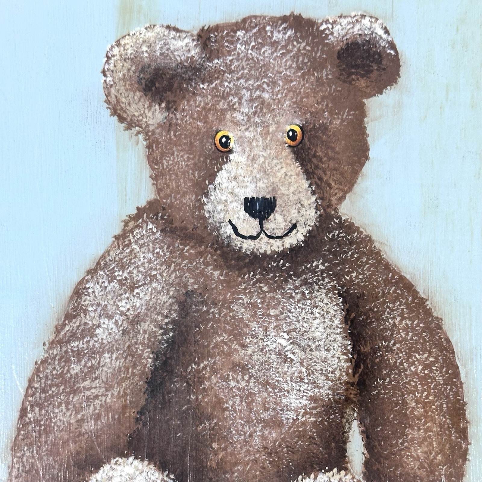 Vintage Wooden Teddy Bear Welcome Sign Nursery Cottagecore Home Wall Decor