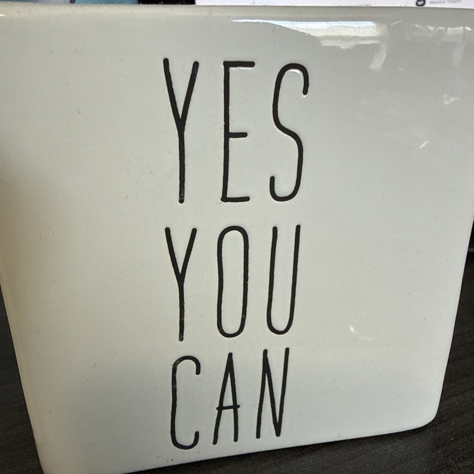 Yes You Can 4” Square Glass Plaque Desk Office Accessory Inspiration