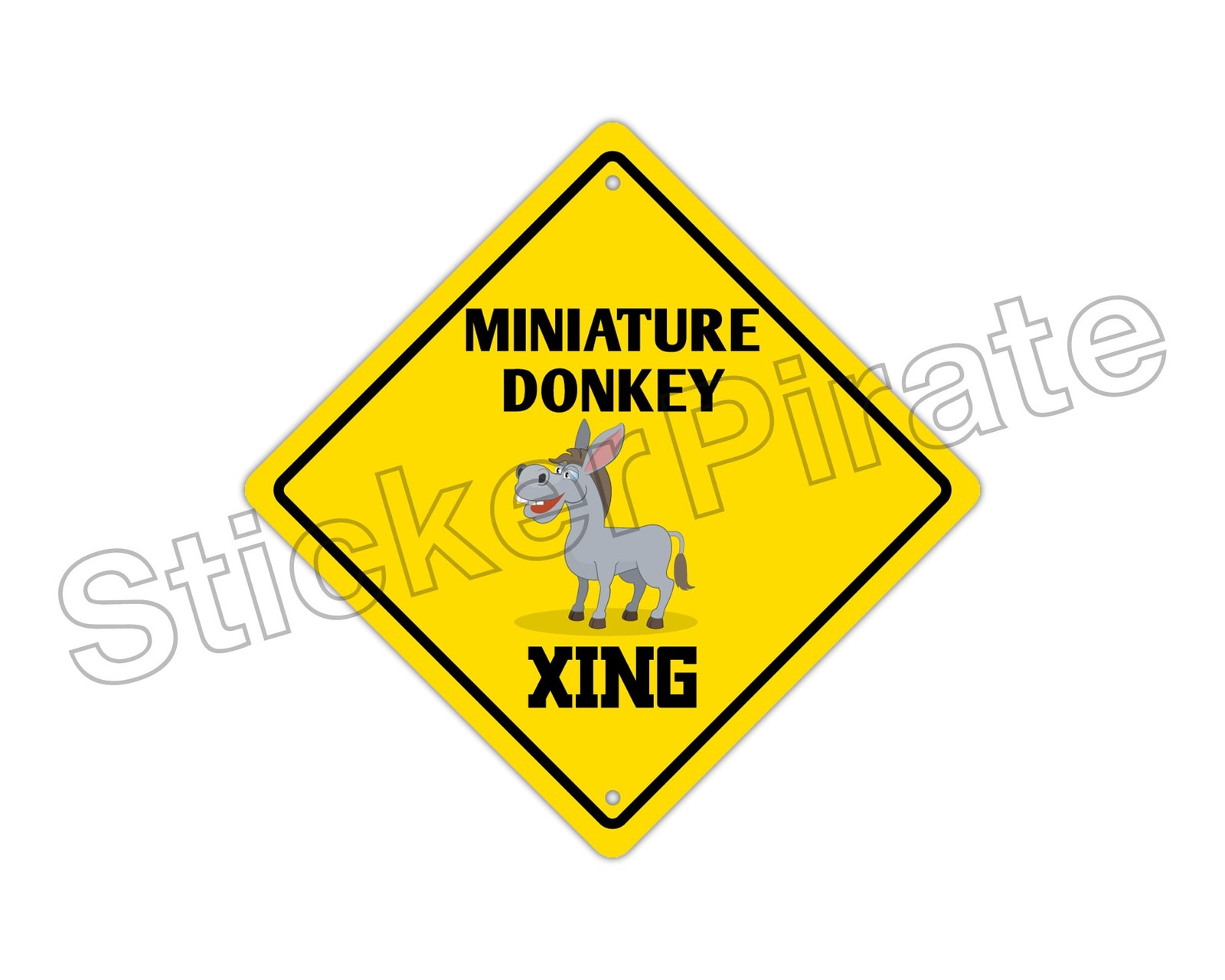 *Aluminum* Miniature Donkey Crossing Funny Metal Novelty Sign 12″x12″