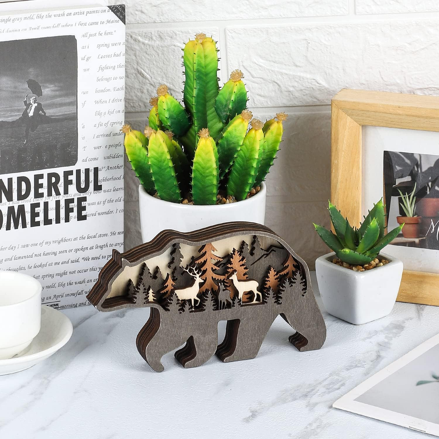 Wooden Forest Animals Bear Decor Cabin Rustic Decor Wall Decorations Mountain De
