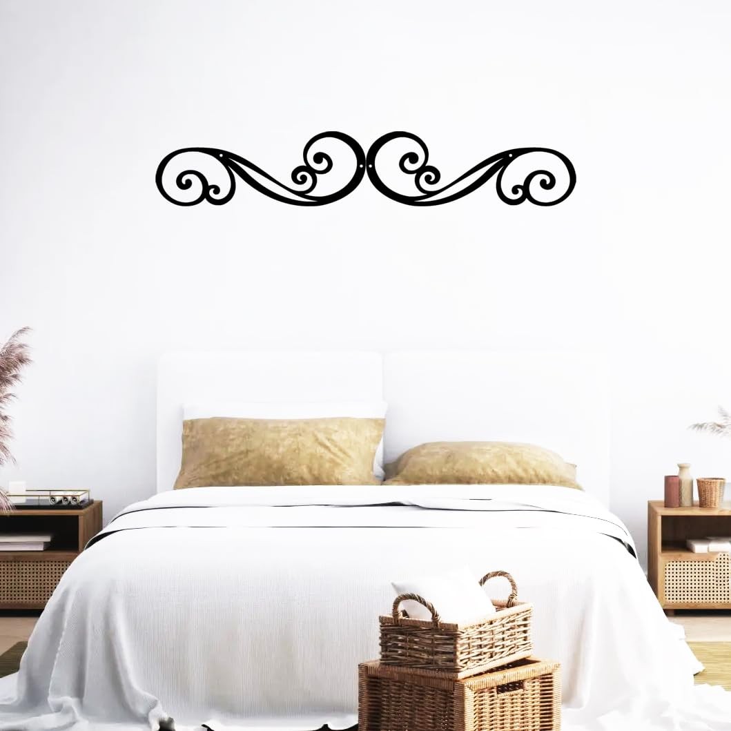 Metal Scroll Wall Art Decor Rustic Iron Wall Scroll Decorations Pair Scroll for
