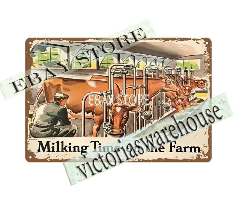 1950s National Dairy Council Milk Farm cows metal tin sign home decor kitchen