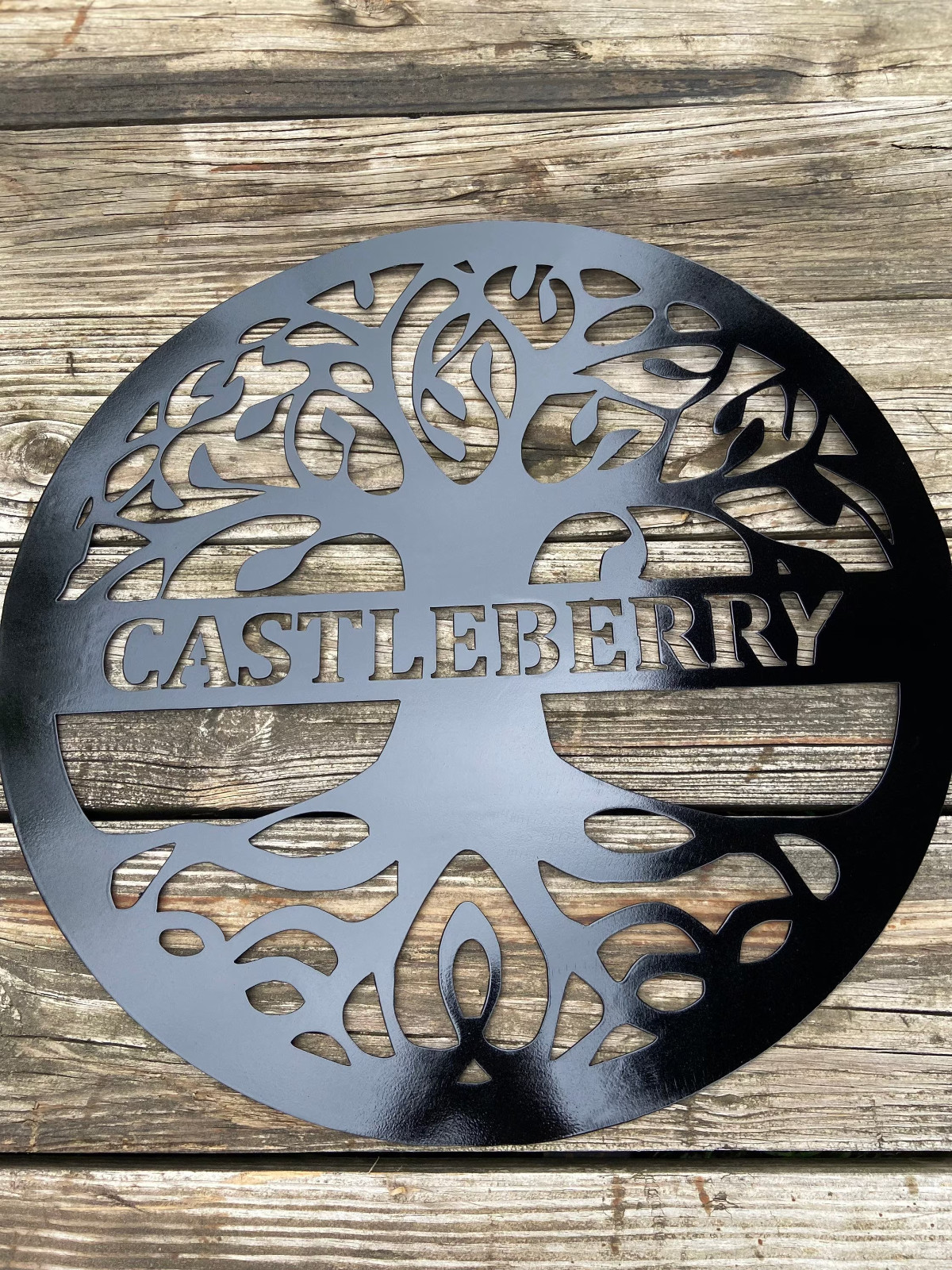 Personalized Tree of Life Monogram Metal Wall Art Decor