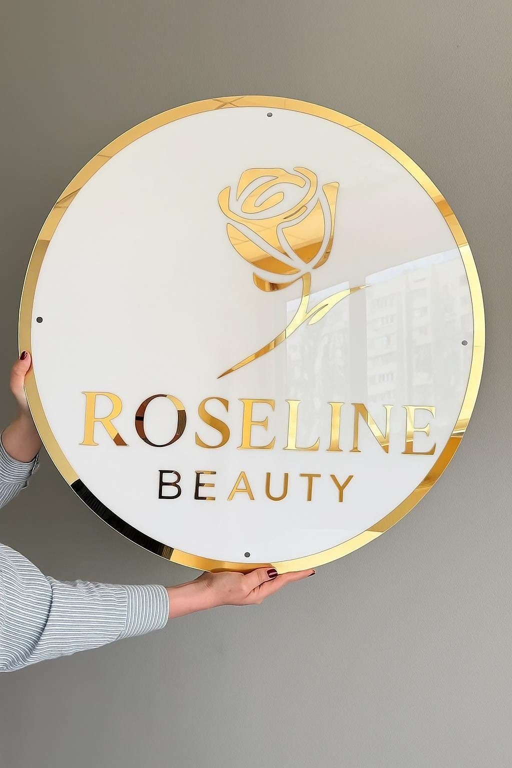 Personalized UV Acrylic Sign| LED Wall Mounted Round Sign| Office Decor UV Sign