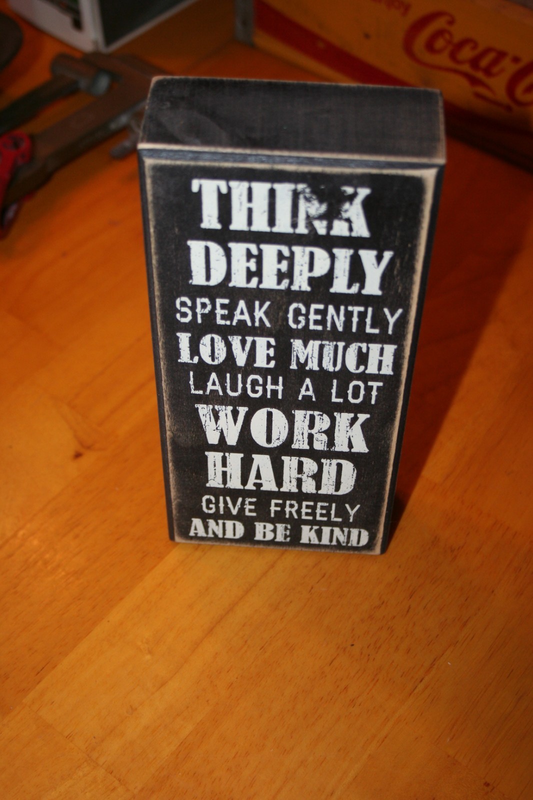 Wooden Small Inspiration Standing/Hanging Rustic Rectangle Sign 9X4-PreOwned