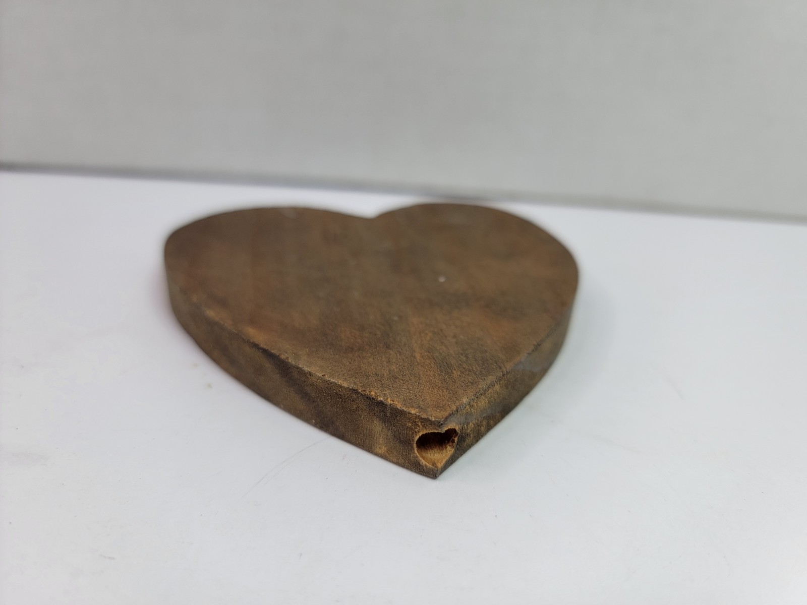 Small Rustic Wooden Heart Wall Decor Plaque Brown Hanging Craft Farmhouse