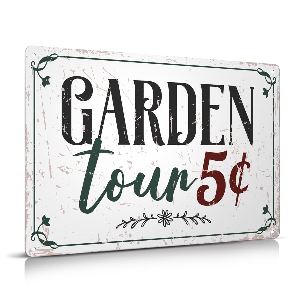 Funny Garden Decor Metal Sign – 12″ x 8″ Outside Signs Gifts for Gardener Pla…