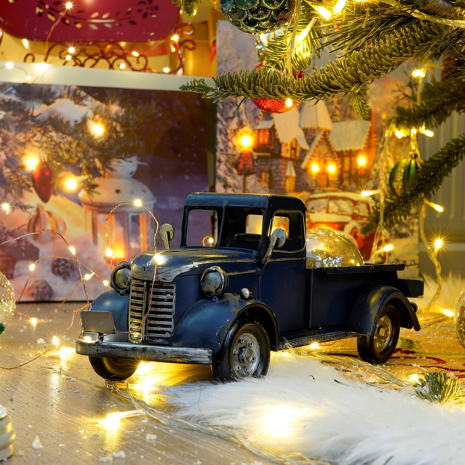 12in Collectible-Vehicles Classic Truck, Pick-up Model Iron Decorations, Coll…