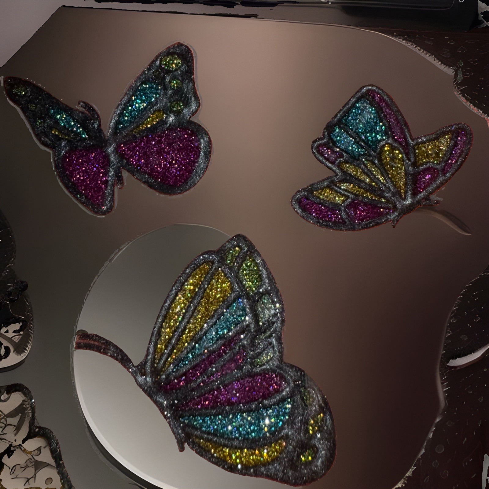A Rose Plaque With Butterflies