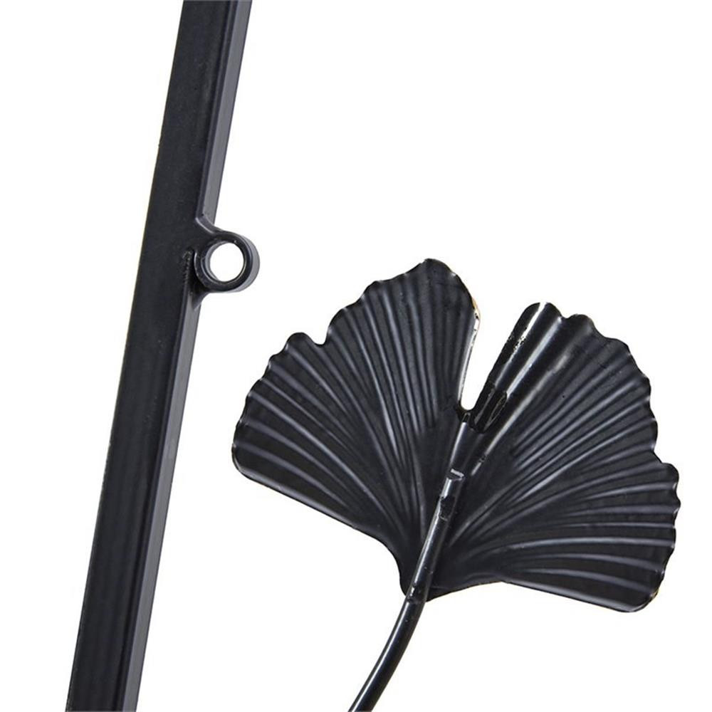 Pemberly Row Transitional Metal Gingko Leaves Wall Art in Black