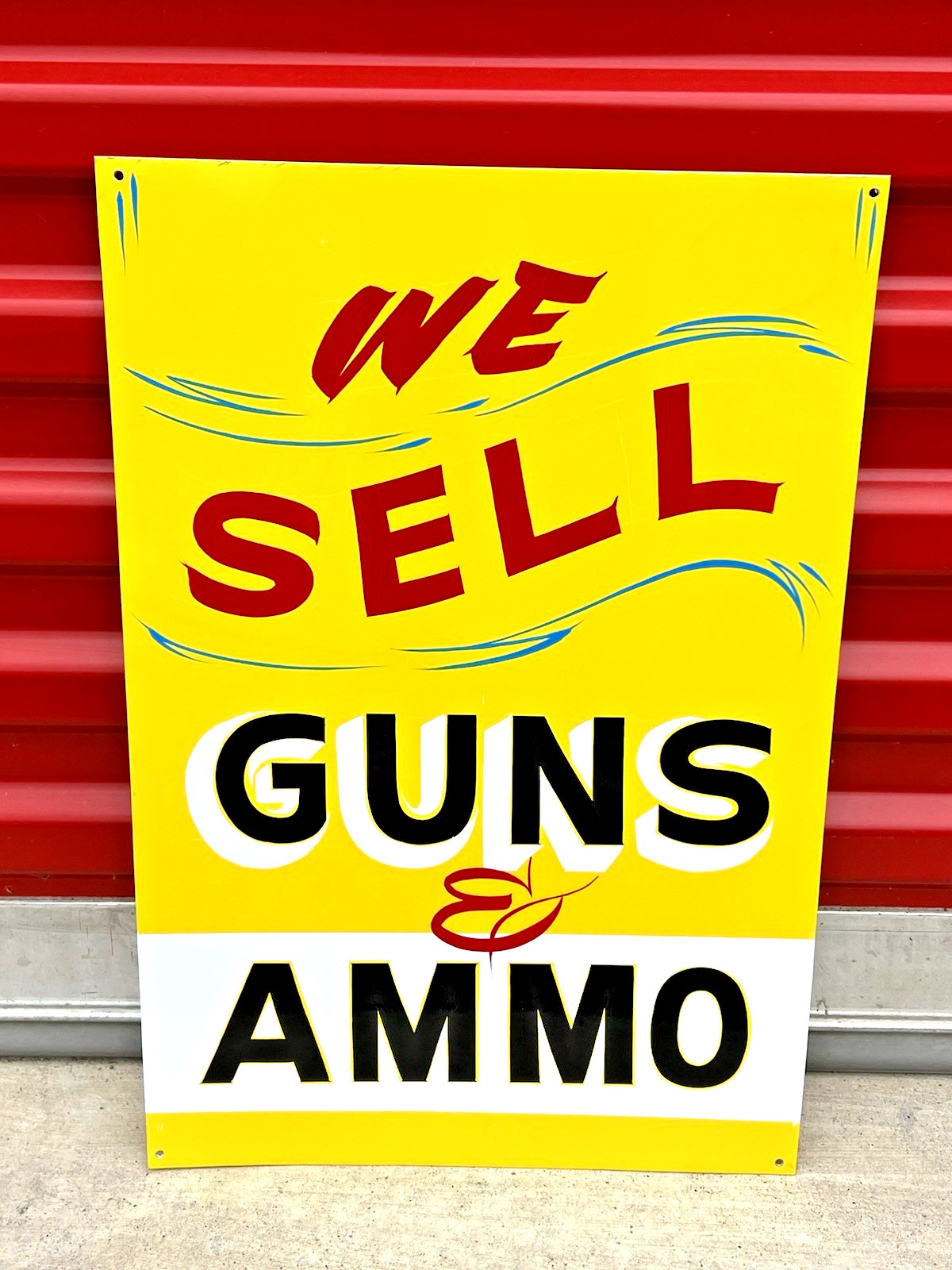 WE SELL GUNS Painted SHOP GUN STORE WEAPONS AMMO SPORT FIREARMS HUNTING SIGN ART