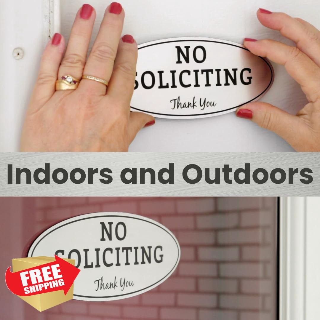 ExcelMark No Soliciting sign Medium Red/White