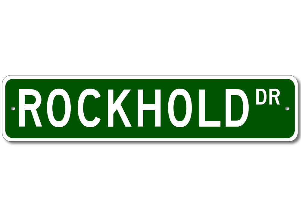Custom Last Name Drive Street Sign ROCKHOLD Personalized Aluminum Metal Plaque