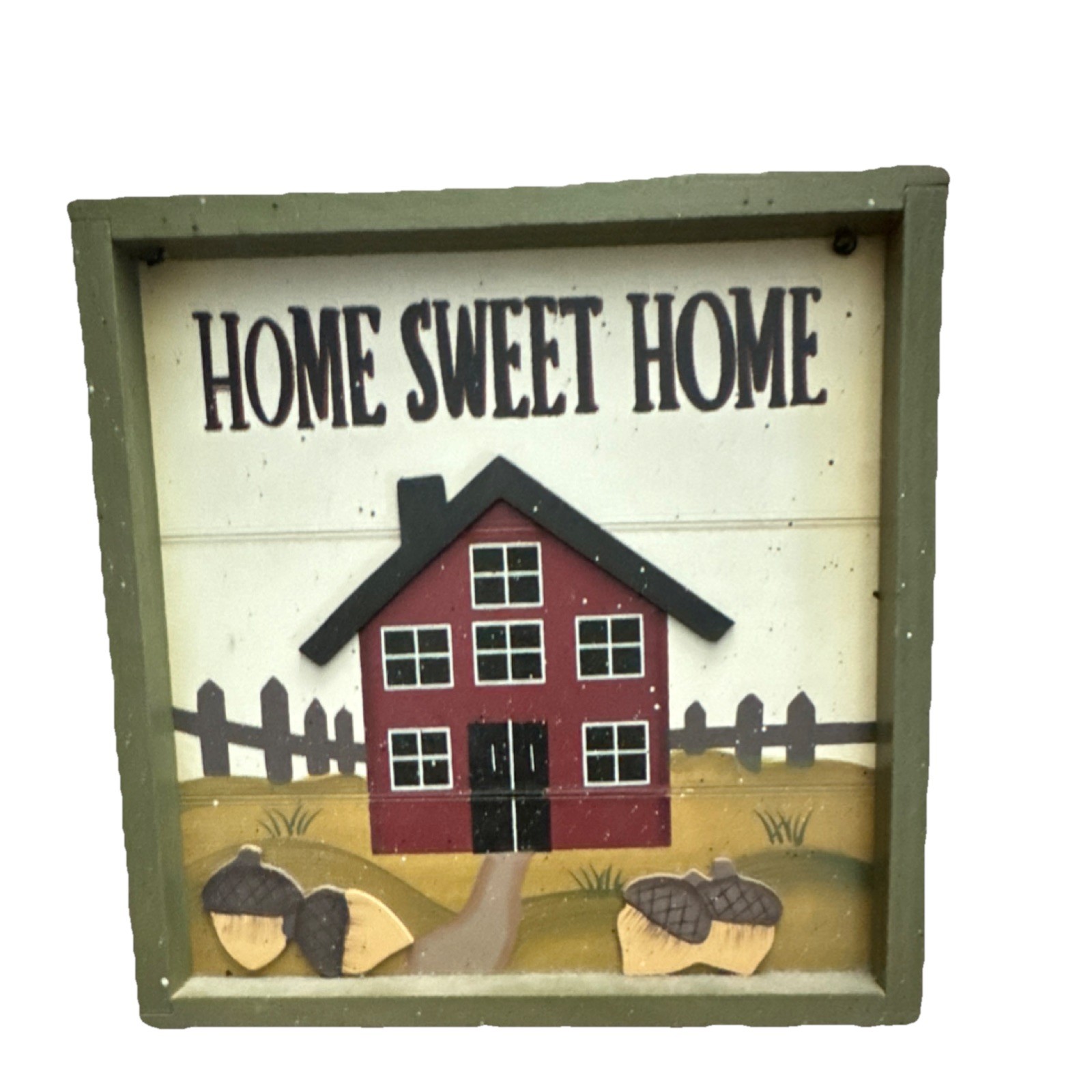 Home Sweet Home Country Style Decorative Wood Hanging Plaque Square Painted