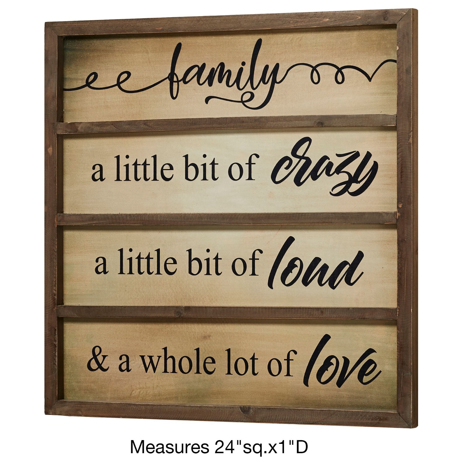 A Little Bit of Family Wood Wall Plaque Natural, 25 by 25 Inches