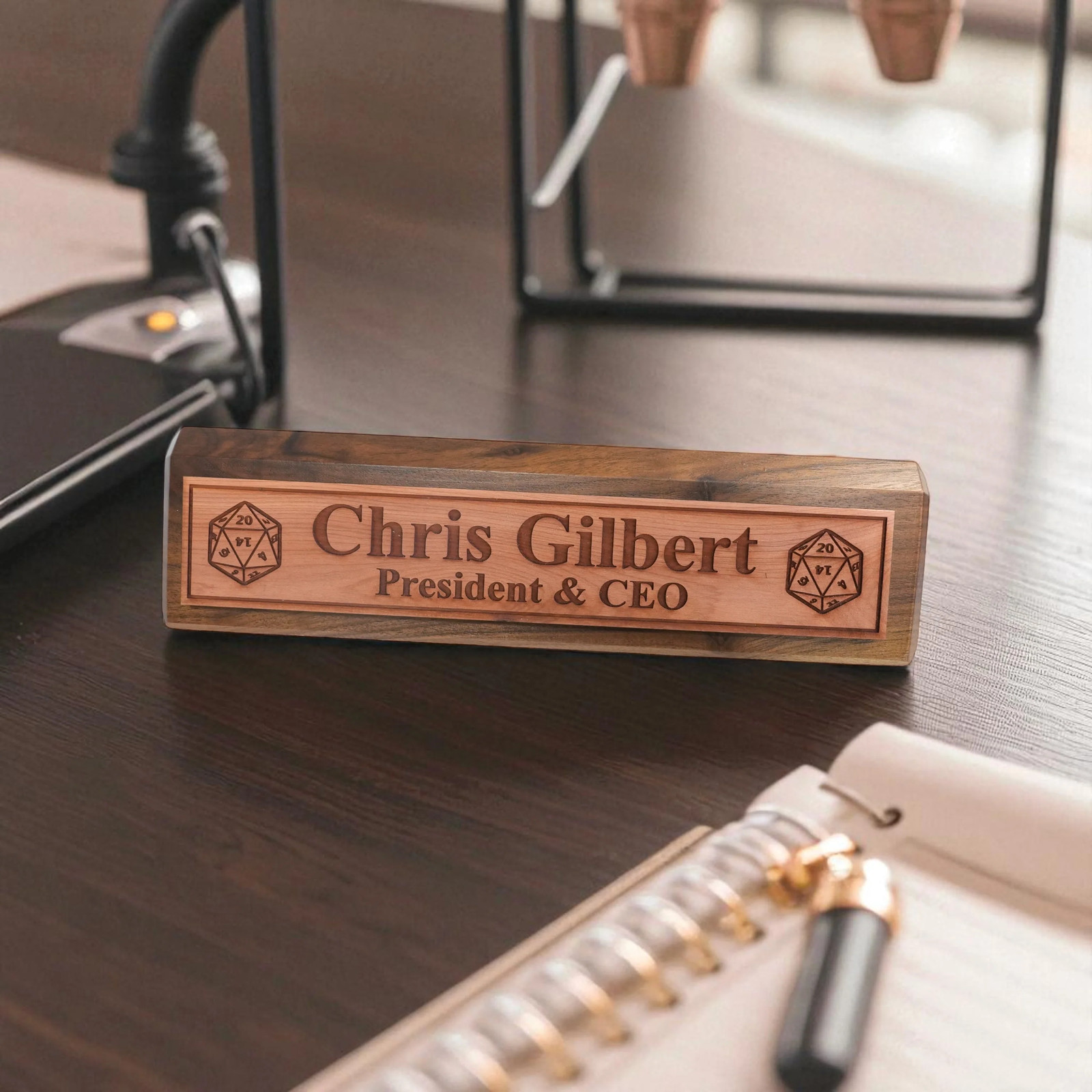 Desk Wedge Name Plate – PERSONALIZED – D20 – 11 Inches