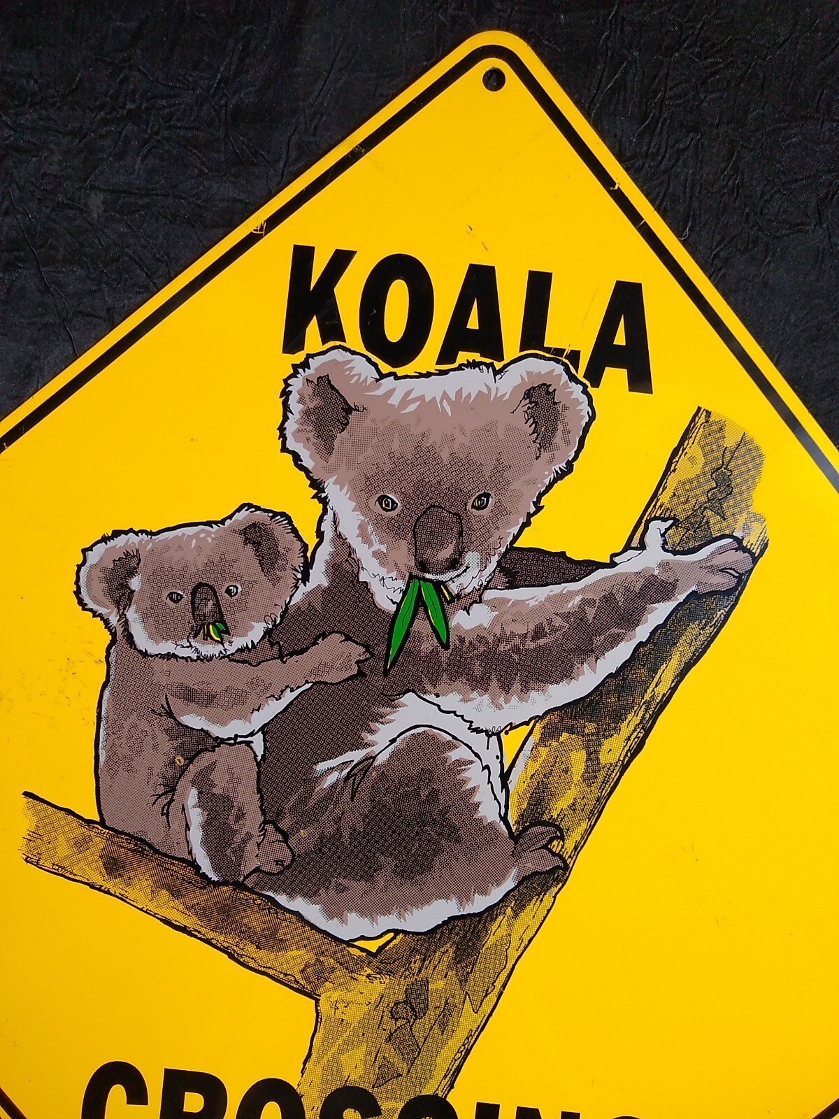KOALA CROSSING SIGN 12″X12″ Australia bear animal vtg retro road street garden