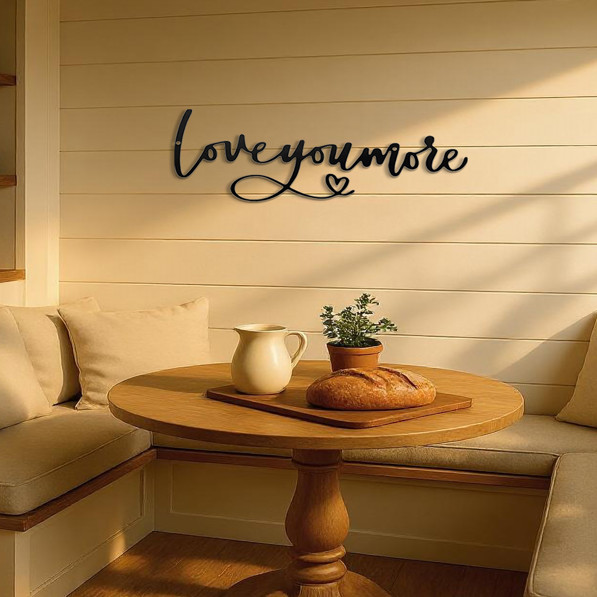 “Love You More” Metal Sign Wall Decoration Bedroom Living Room Porch Black