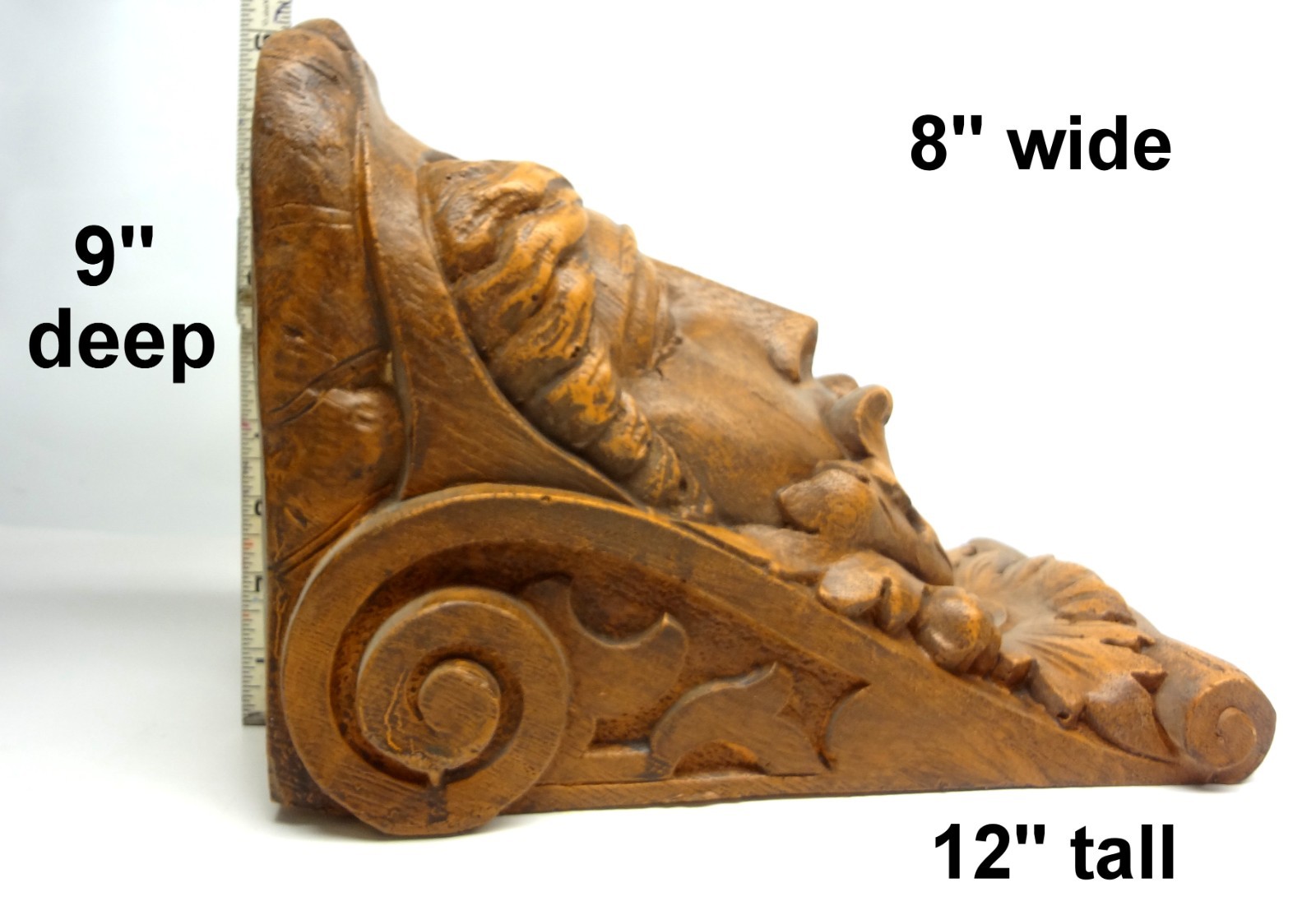 Architectural Mascaron Large Over the Door Face Wall Sculpture Plaque Decor Bust