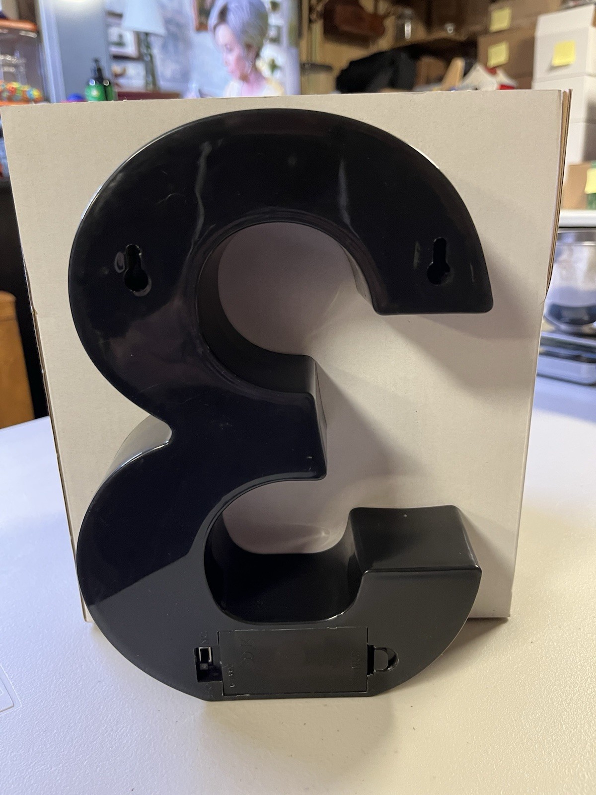 Decorative LED Soft White Light Up Number 3 Black Plastic Marquee Number #3