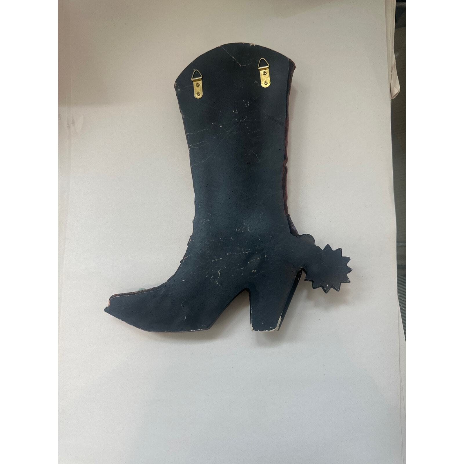 Vintage Style Cowgirl Boot with Spur Rustic Boho Multicolor wall Decor