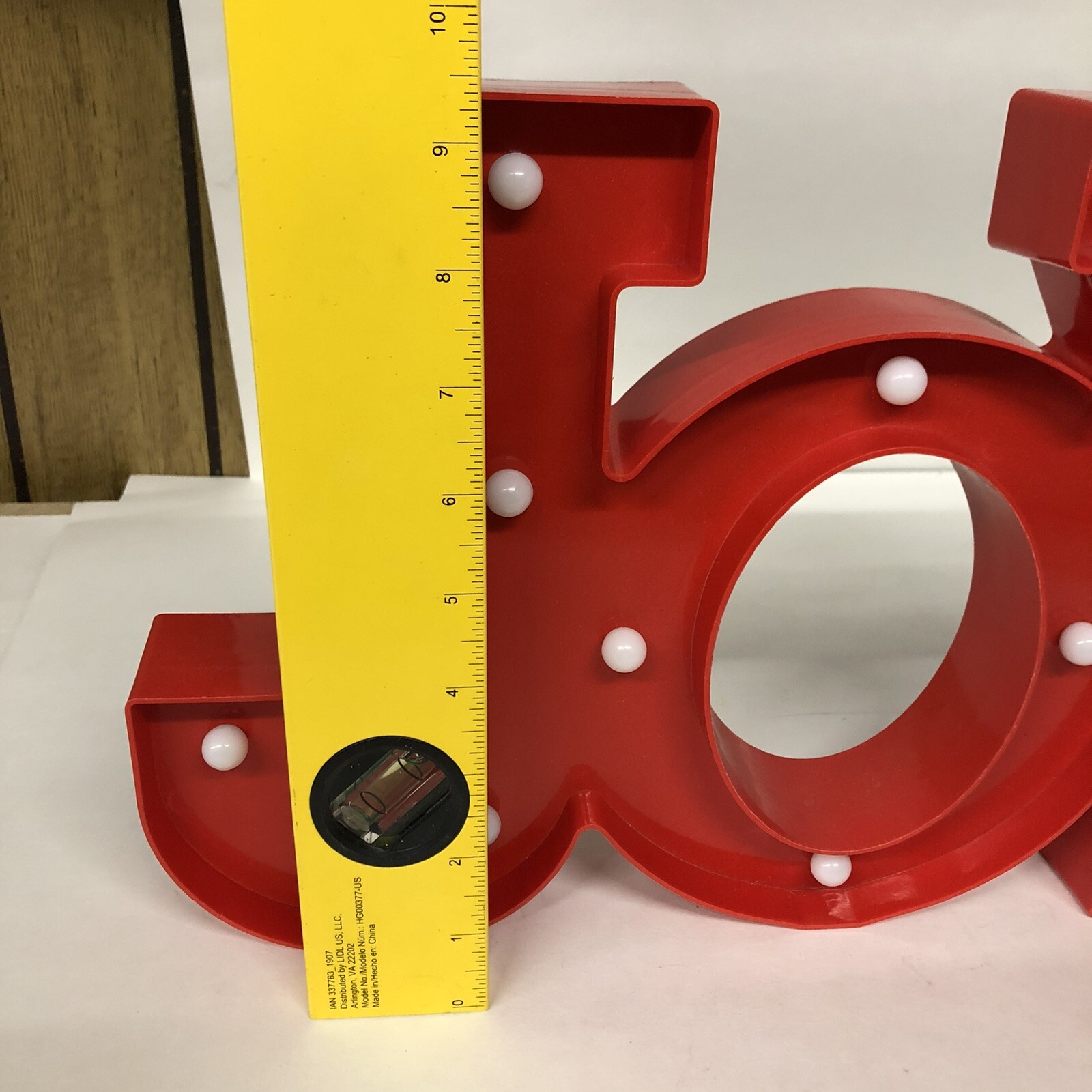 Red Marquee 3D Light Christmas Decor JOY Home Display Battery Operated